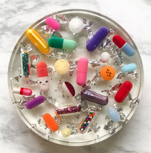 Load image into Gallery viewer, Silver Leaf Resin Pill Coaster - Set of TWO - AlchemyArtCo