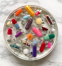 Load image into Gallery viewer, Silver Leaf Resin Pill Coaster - Set of TWO - AlchemyArtCo