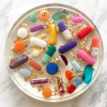 Load image into Gallery viewer, Gold Leaf Resin Pill Coasters - Set of TWO - AlchemyArtCo