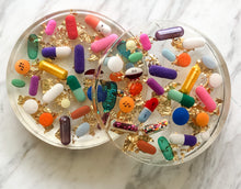 Load image into Gallery viewer, Gold Leaf Resin Pill Coasters - Set of TWO - AlchemyArtCo