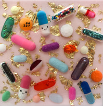 Load image into Gallery viewer, Light Pink with Gold Leaf Pill Trinket Dish - AlchemyArtCo