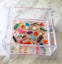 Load image into Gallery viewer, Light Pink with Gold Leaf Pill Trinket Dish - AlchemyArtCo