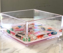 Load image into Gallery viewer, Light Pink with Gold Leaf Pill Trinket Dish - AlchemyArtCo