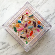 Load image into Gallery viewer, Light Pink with Gold Leaf Pill Trinket Dish - AlchemyArtCo
